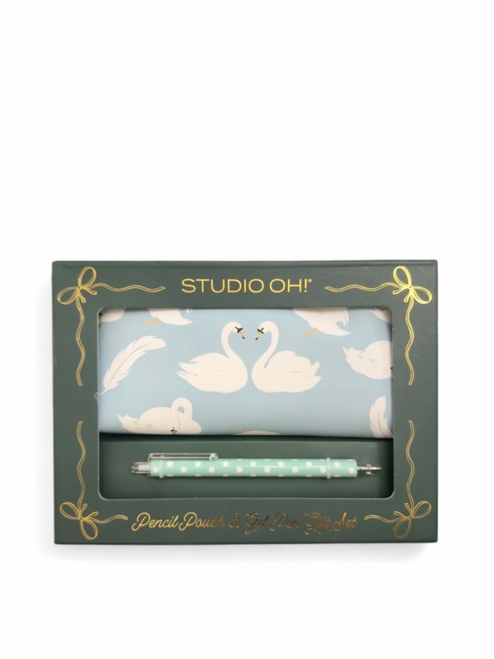 Swan Pen(cil) Pouch & Gel Pen Gift Set (NWT)